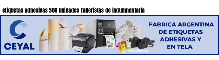 etiquetas adhesivas 500 unidades Talleristas de indumnentaria