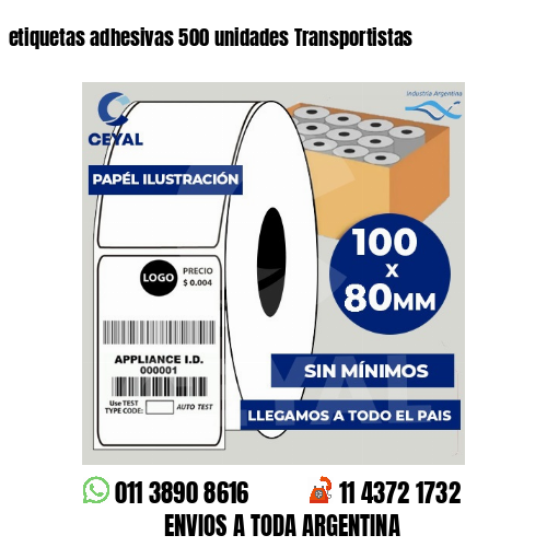 etiquetas adhesivas 500 unidades Transportistas