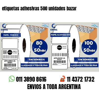 etiquetas adhesivas 500 unidades bazar