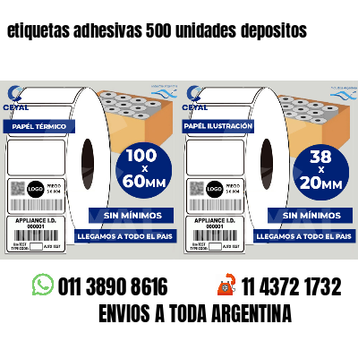 etiquetas adhesivas 500 unidades depositos