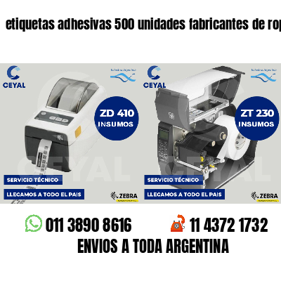 etiquetas adhesivas 500 unidades fabricantes de ropa