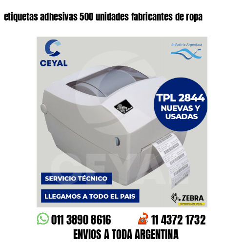 etiquetas adhesivas 500 unidades fabricantes de ropa