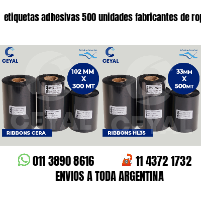 etiquetas adhesivas 500 unidades fabricantes de ropa