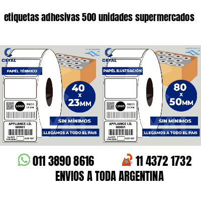 etiquetas adhesivas 500 unidades supermercados
