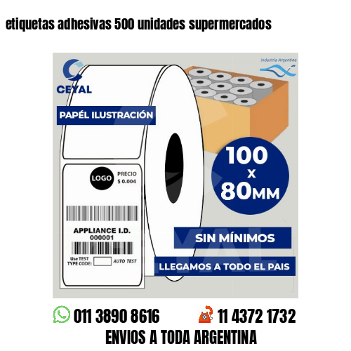etiquetas adhesivas 500 unidades supermercados