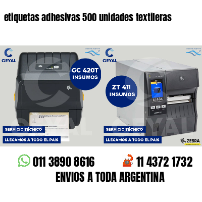 etiquetas adhesivas 500 unidades textileras