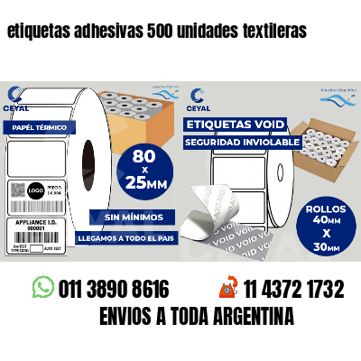 etiquetas adhesivas 500 unidades textileras