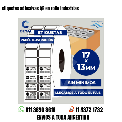 etiquetas adhesivas QR en rollo industrias