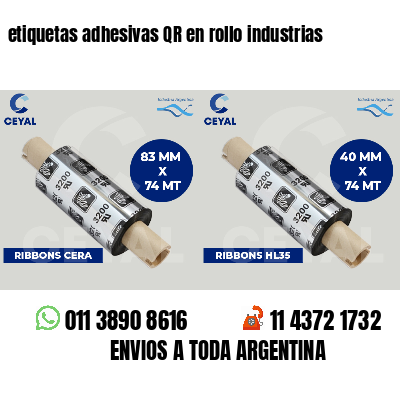 etiquetas adhesivas QR en rollo industrias