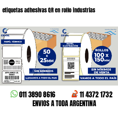 etiquetas adhesivas QR en rollo industrias