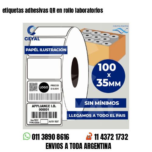 etiquetas adhesivas QR en rollo laboratorios