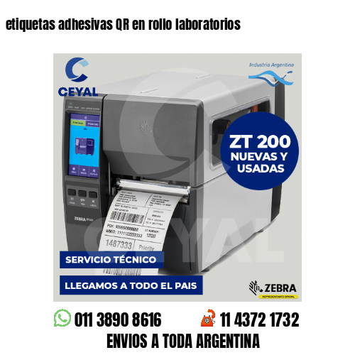 etiquetas adhesivas QR en rollo laboratorios