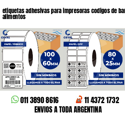 etiquetas adhesivas para impresoras codigos de barras alimentos