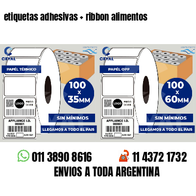 etiquetas adhesivas   ribbon alimentos