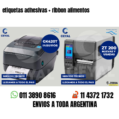etiquetas adhesivas   ribbon alimentos