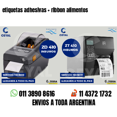 etiquetas adhesivas ribbon alimentos