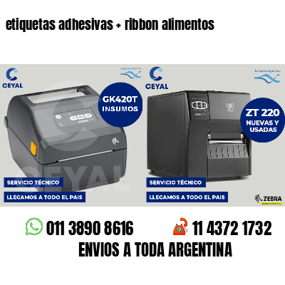 etiquetas adhesivas ribbon alimentos