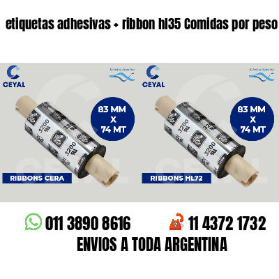 etiquetas adhesivas   ribbon hl35 Comidas por peso