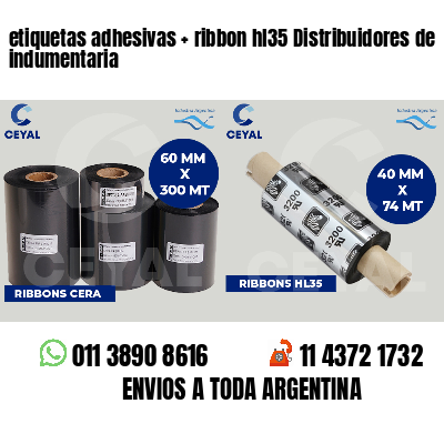 etiquetas adhesivas ribbon hl35 Distribuidores de indumentaria