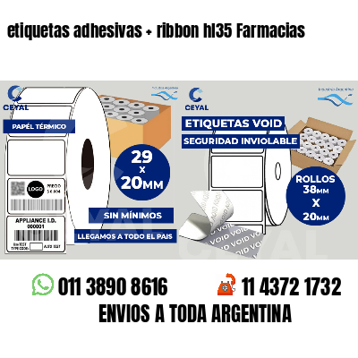 etiquetas adhesivas   ribbon hl35 Farmacias