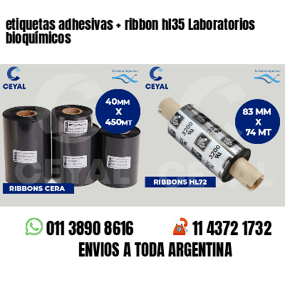 etiquetas adhesivas   ribbon hl35 Laboratorios bioquímicos