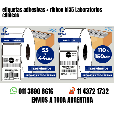 etiquetas adhesivas   ribbon hl35 Laboratorios clínicos