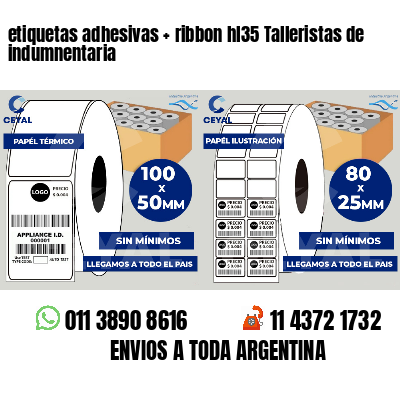 etiquetas adhesivas   ribbon hl35 Talleristas de indumnentaria