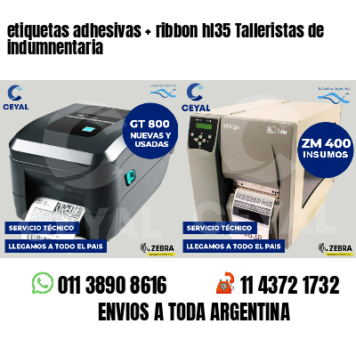 etiquetas adhesivas   ribbon hl35 Talleristas de indumnentaria