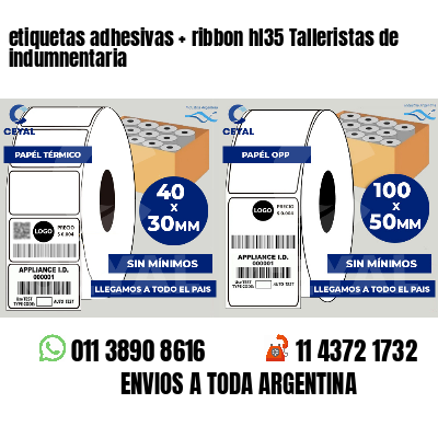 etiquetas adhesivas   ribbon hl35 Talleristas de indumnentaria