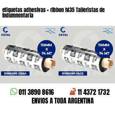 etiquetas adhesivas   ribbon hl35 Talleristas de indumnentaria