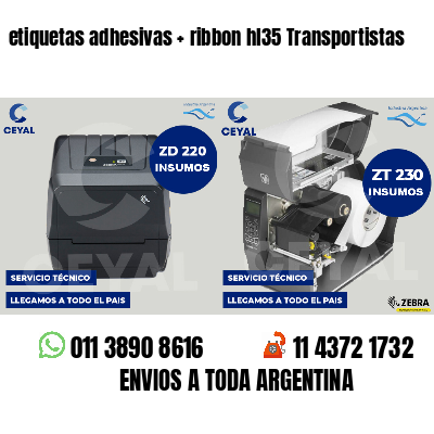 etiquetas adhesivas   ribbon hl35 Transportistas