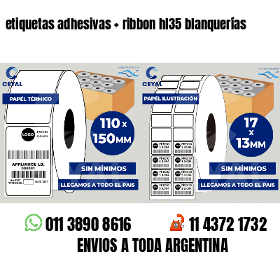 etiquetas adhesivas ribbon hl35 blanquerías