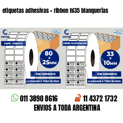 etiquetas adhesivas ribbon hl35 blanquerías
