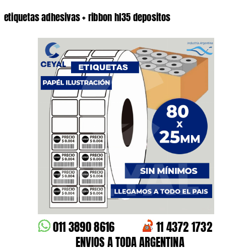 etiquetas adhesivas   ribbon hl35 depositos