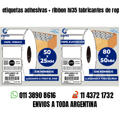 etiquetas adhesivas   ribbon hl35 fabricantes de ropa