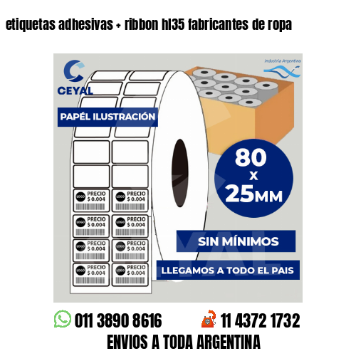 etiquetas adhesivas   ribbon hl35 fabricantes de ropa