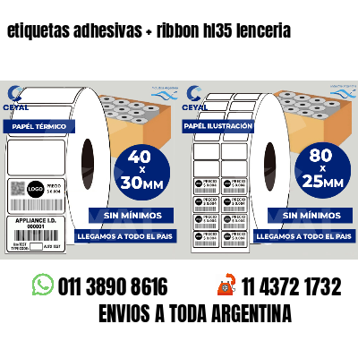etiquetas adhesivas   ribbon hl35 lenceria
