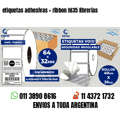 etiquetas adhesivas ribbon hl35 librerias