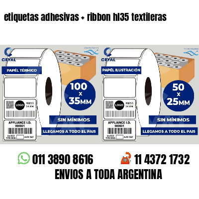 etiquetas adhesivas ribbon hl35 textileras