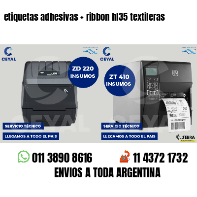 etiquetas adhesivas ribbon hl35 textileras