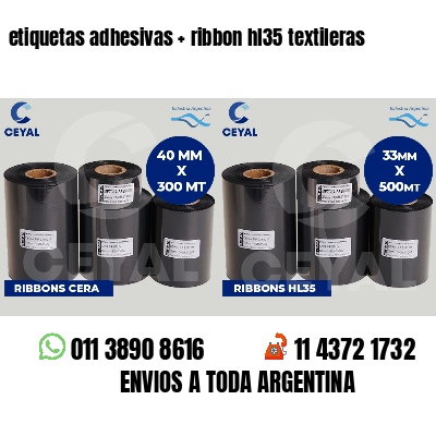etiquetas adhesivas ribbon hl35 textileras