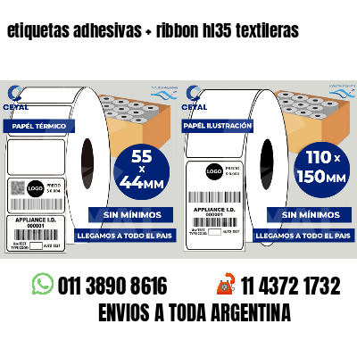 etiquetas adhesivas ribbon hl35 textileras