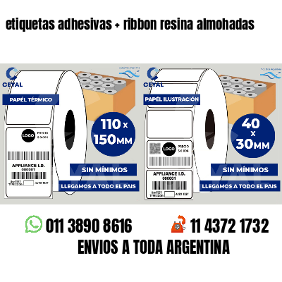 etiquetas adhesivas   ribbon resina almohadas