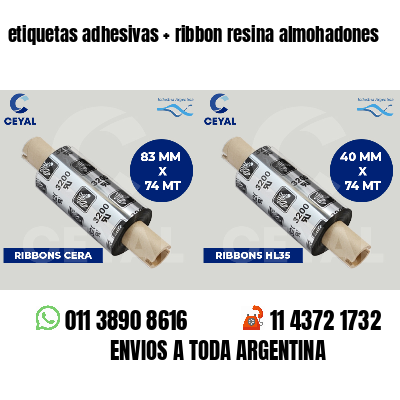 etiquetas adhesivas   ribbon resina almohadones