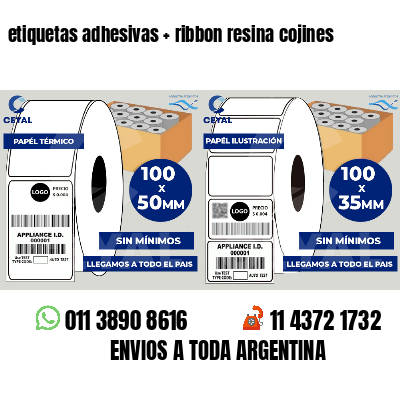 etiquetas adhesivas   ribbon resina cojines