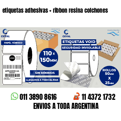 etiquetas adhesivas   ribbon resina colchones