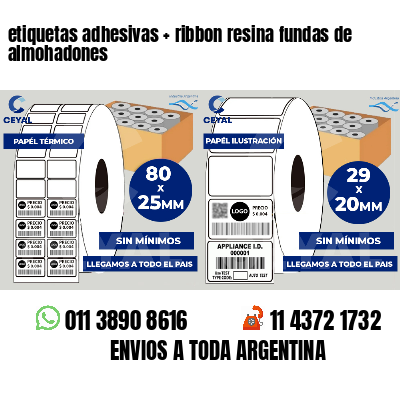etiquetas adhesivas   ribbon resina fundas de almohadones