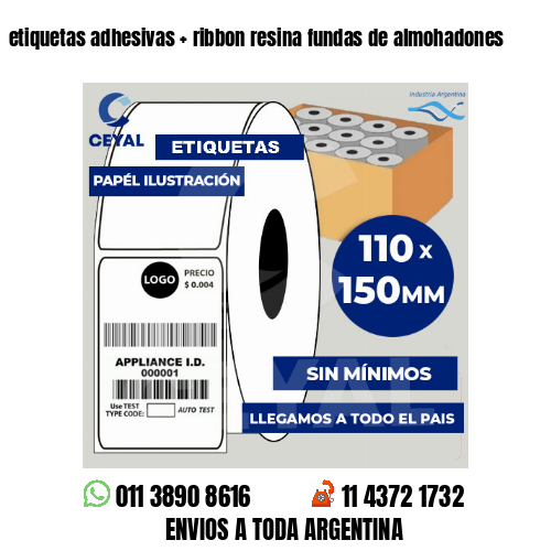 etiquetas adhesivas   ribbon resina fundas de almohadones