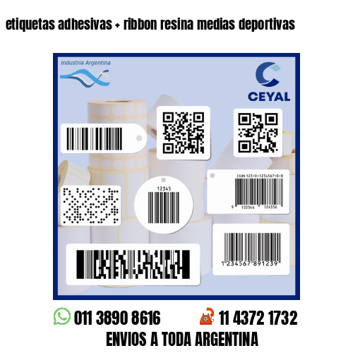 etiquetas adhesivas ribbon resina medias deportivas