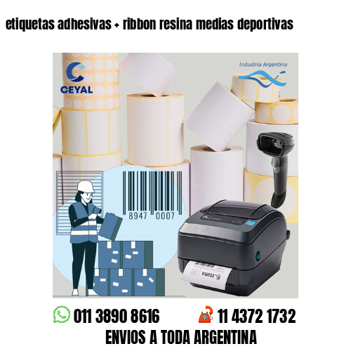 etiquetas adhesivas   ribbon resina medias deportivas